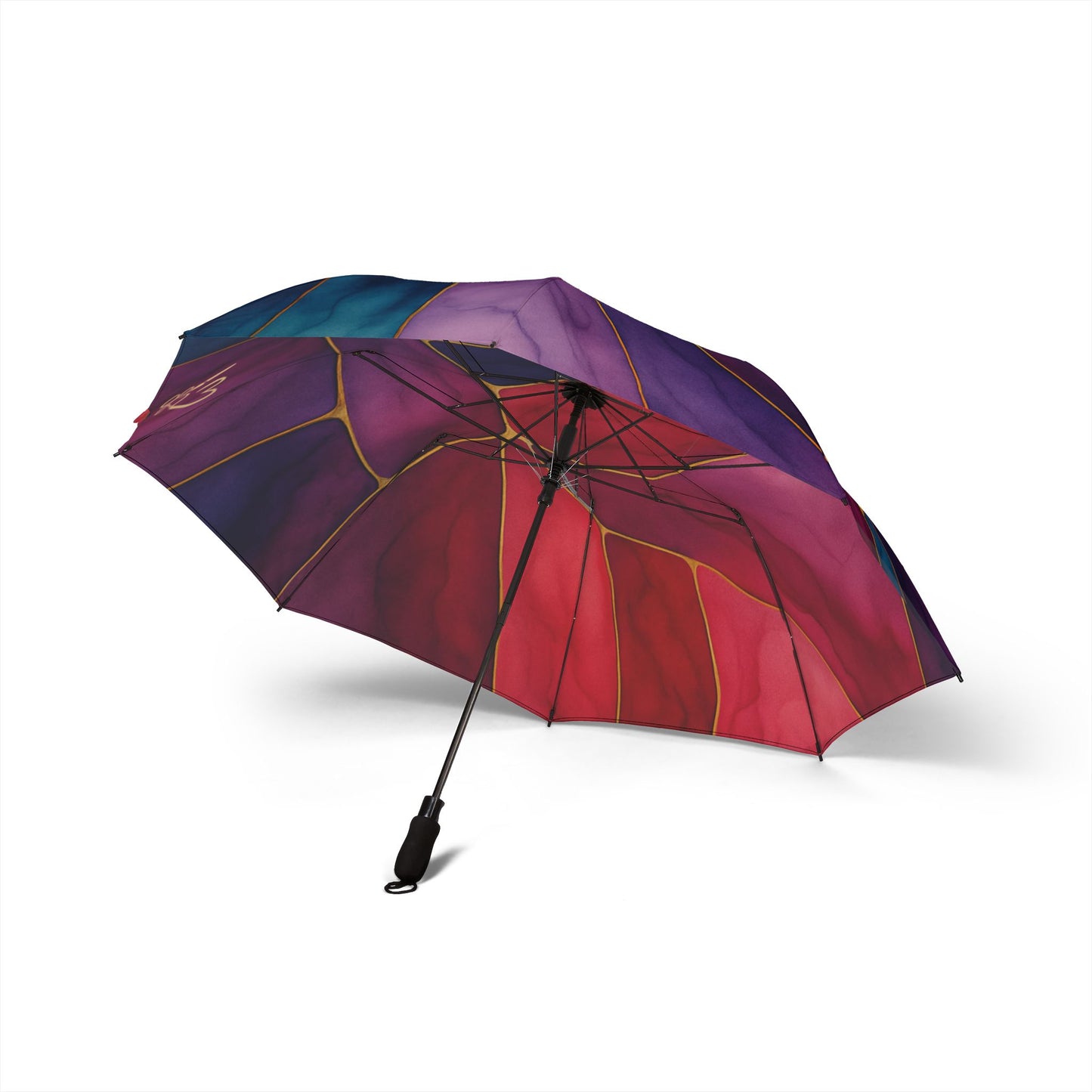 Shelby-2025 Artisan Luxe Collection-- Foldable Umbrella — Vibrant Red & Blue Rain Shield