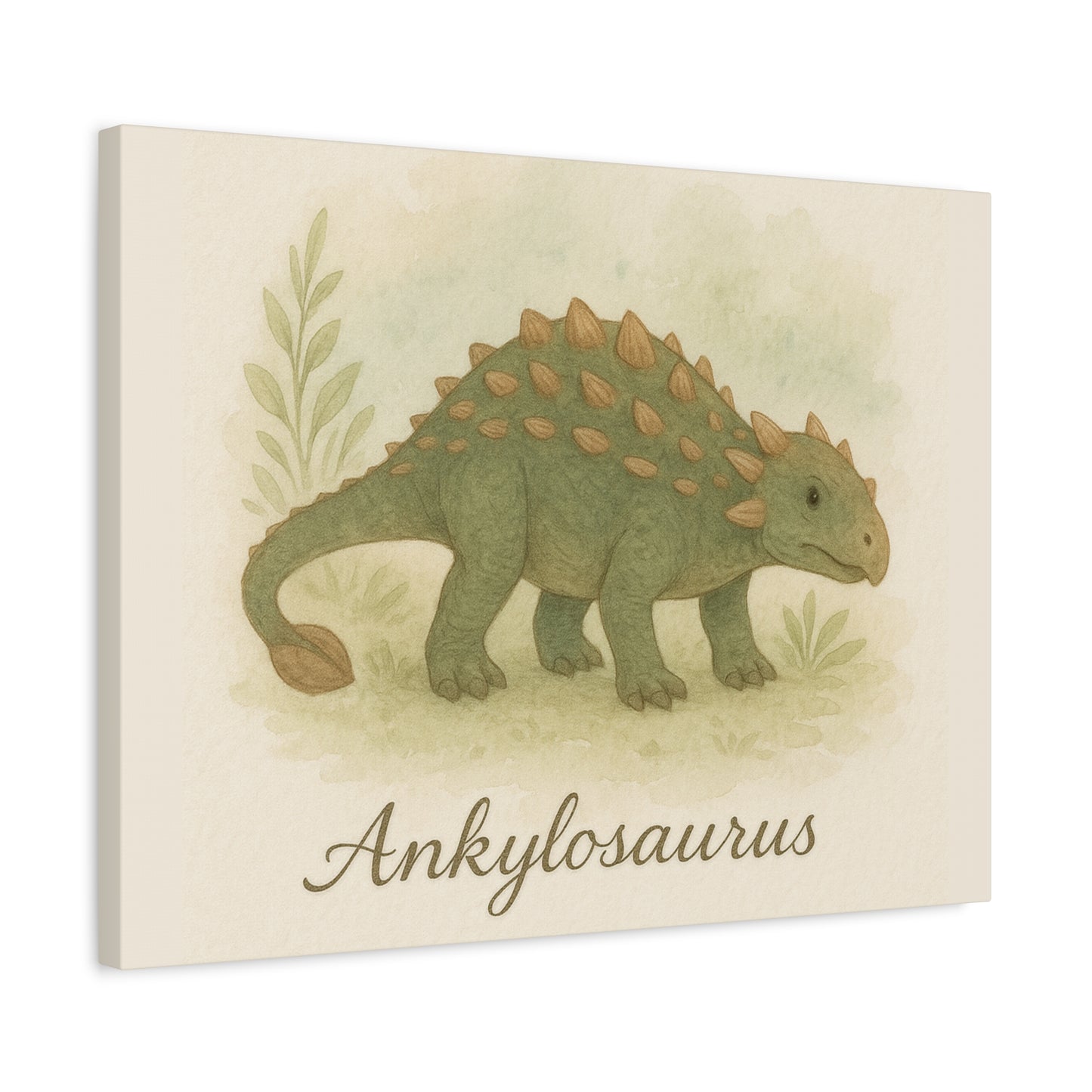 Ankylosaurus Canvas Wall Art – Nursery Dinosaur Print, Baby Room Decor