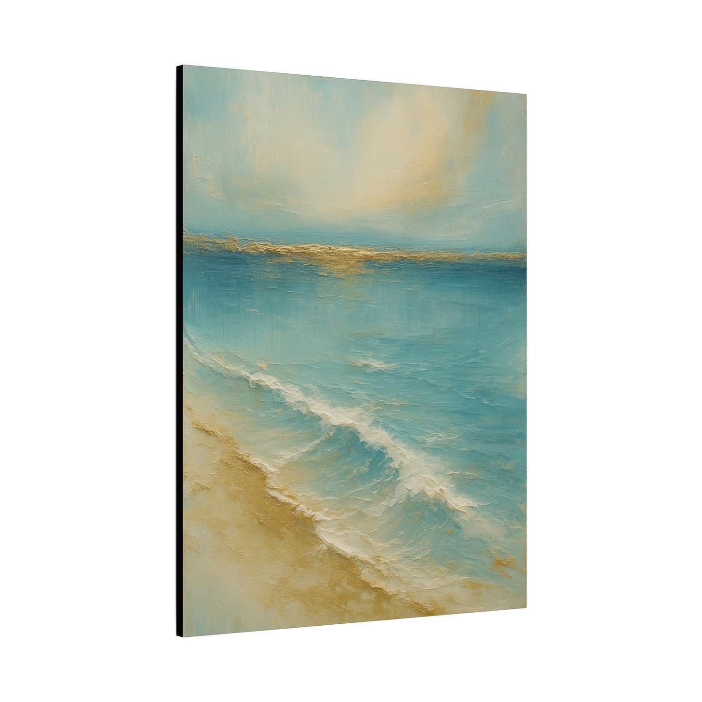 Golden Horizon-Gold Coast Collsection=Matte Canvas Wall Art — Ocean Beach Landscape, Stretched 1.25"