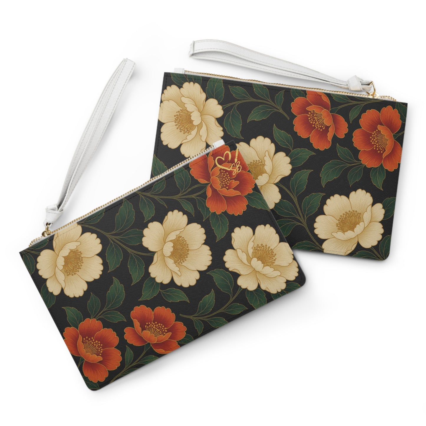 Peony  Floral Clutch Bag — Vintage Cream & Rust