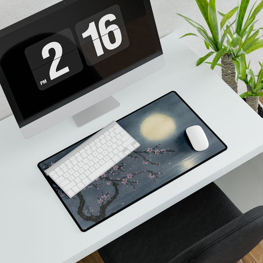 Cherry Bloosom and Moon-Echoes of the Masters-Desk Mat for Home & Office
