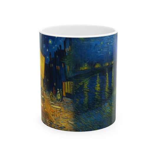 Van Gogh Landscape 4-Echoes of the Masters- Ceramic Mug — Serene Meadow & Sky Coffee Cup (11oz, 15oz)