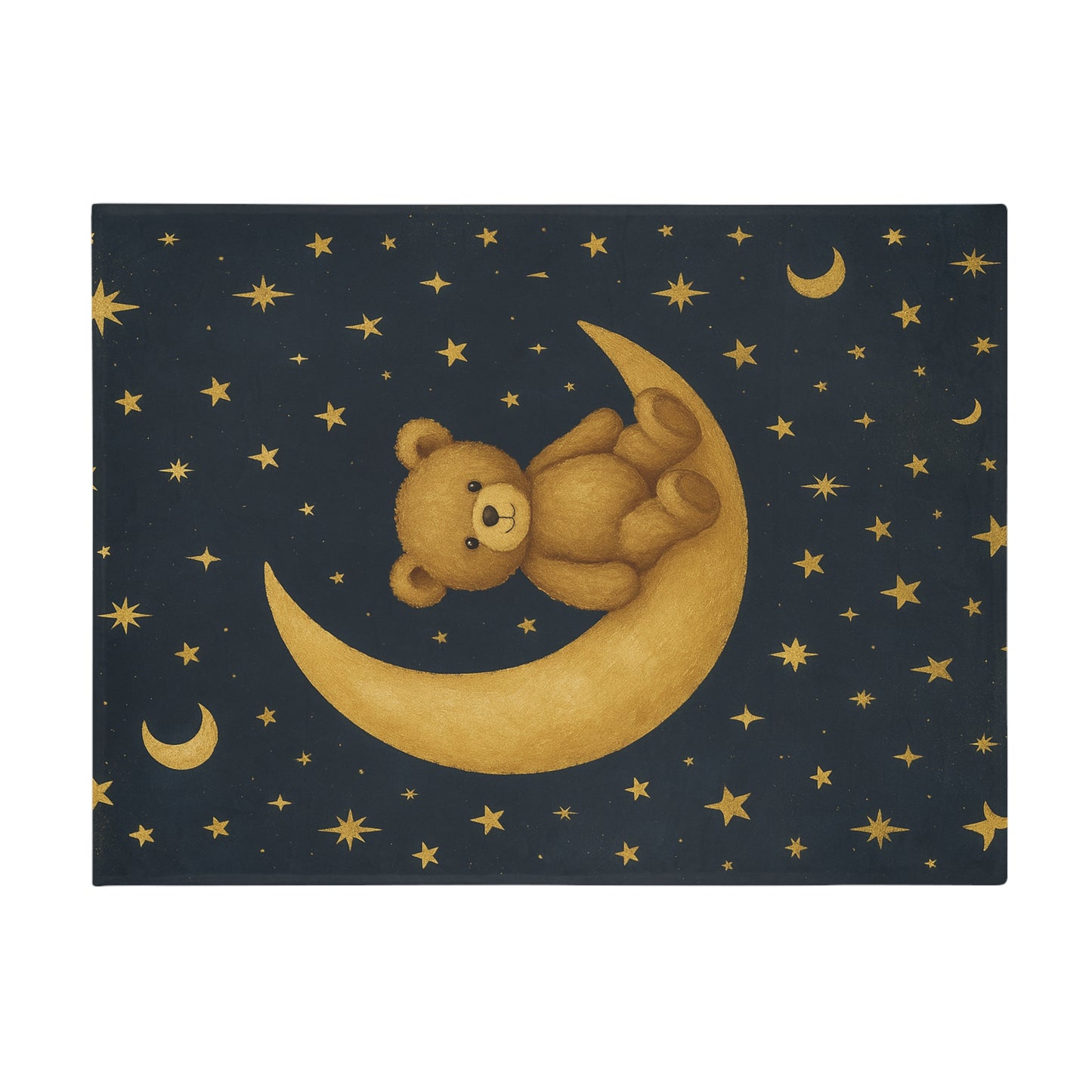 To the Moon Velveteen Plush Blanket — Celestial Dreams-Cozy Starry Night Baby Throw