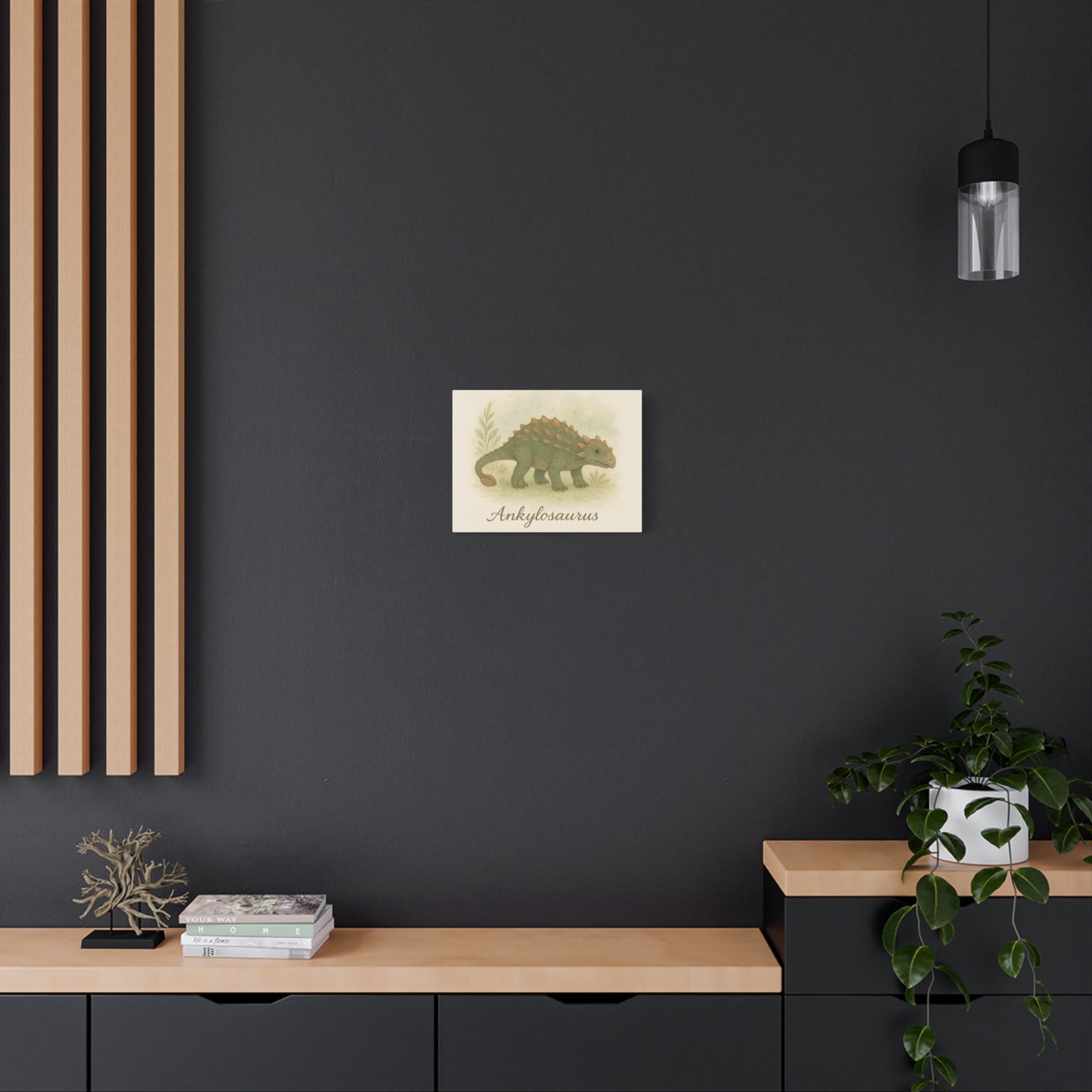 Ankylosaurus Canvas Wall Art – Nursery Dinosaur Print, Baby Room Decor