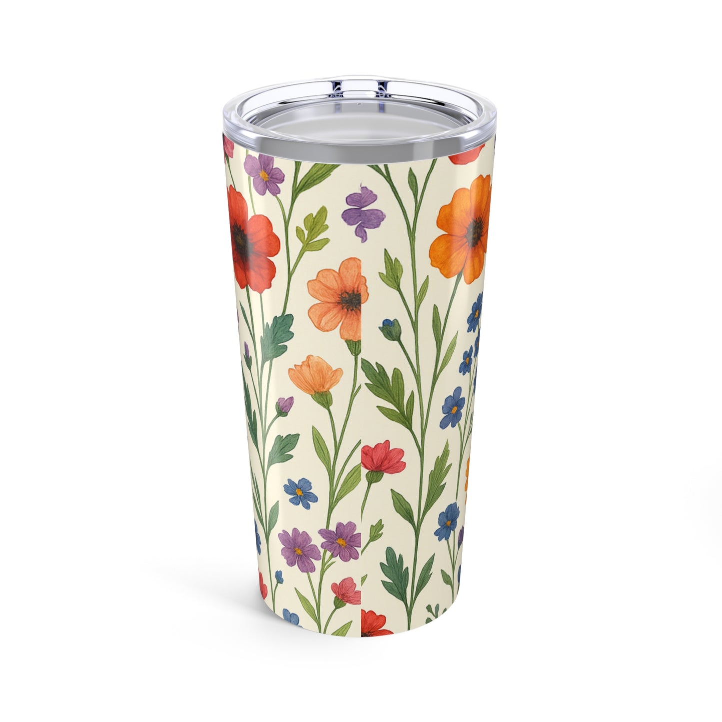 20oz Floral Tumbler - Colorful Wildflower Insulated Travel Cup