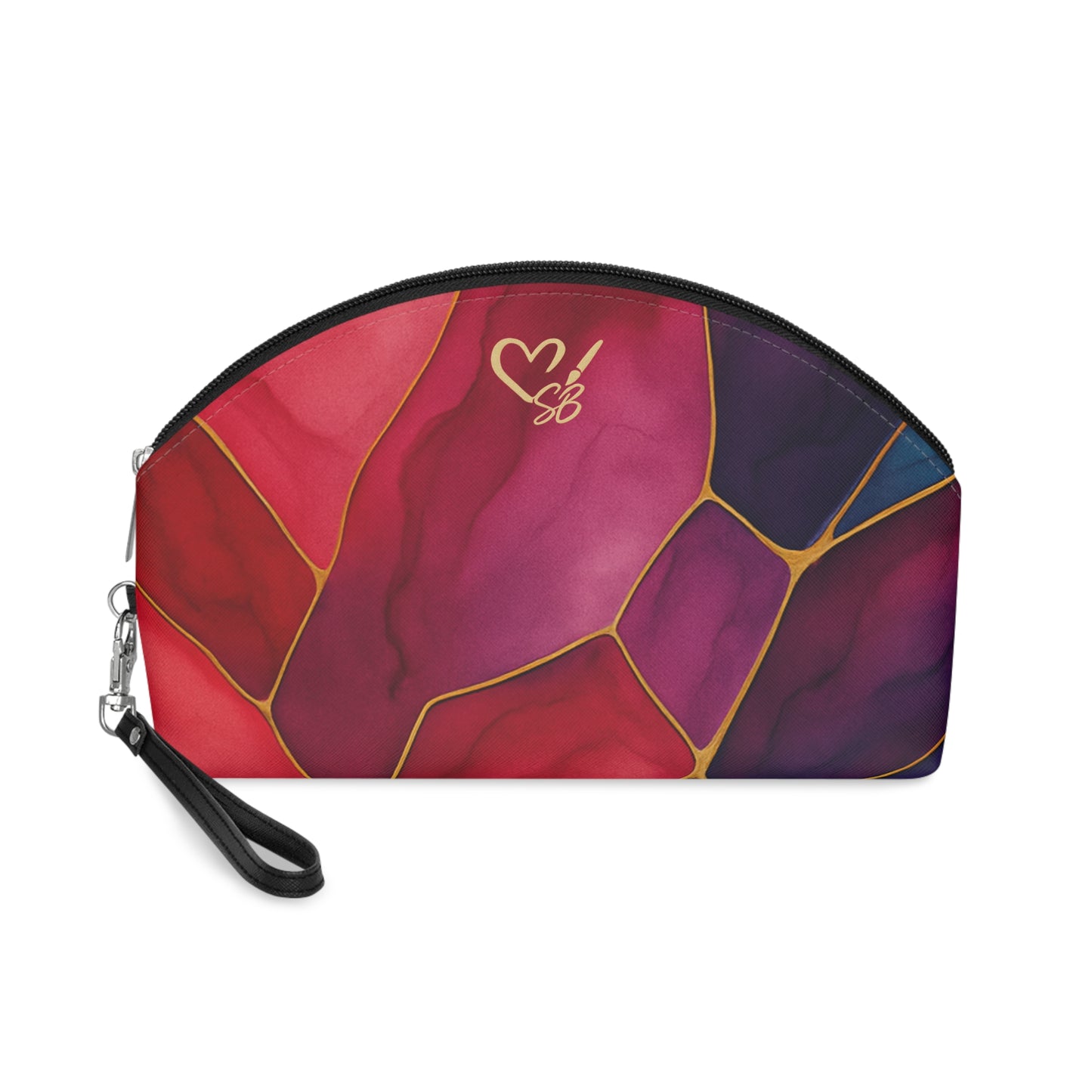 Shelby-2025 Artisan Luxe Collection- Makeup Bag — Gold-Trim Cosmetic Pouch