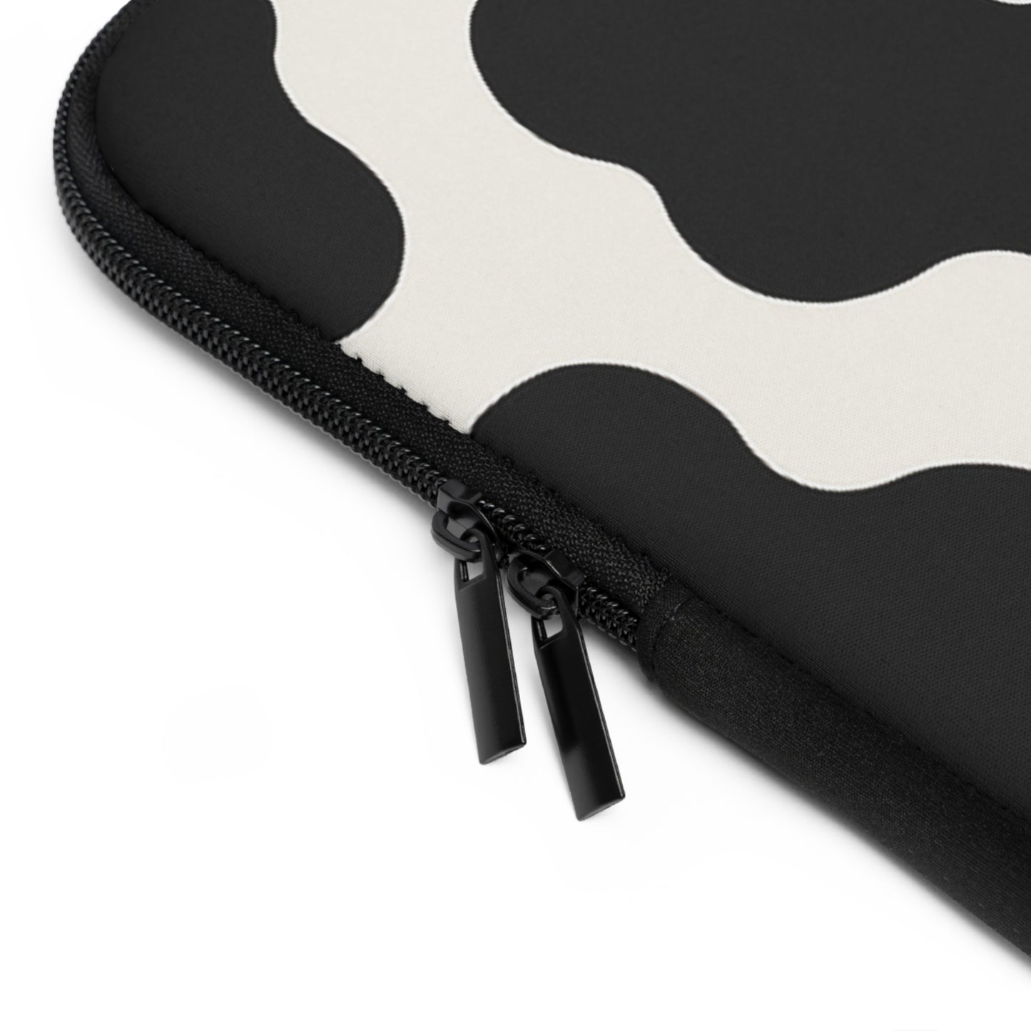 Cow Print Laptop Sleeve — Black & White Protective Neoprene Case