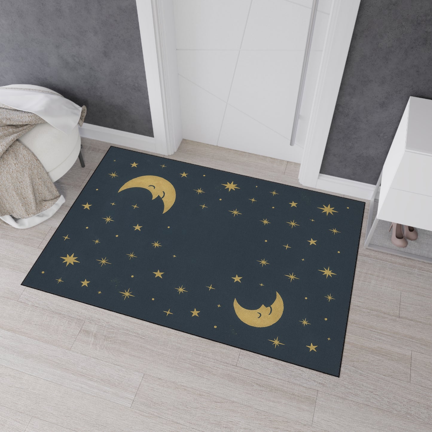 To the Moon & Stars Heavy Duty Floor Mat — Night Sky Doormat for Entryway, Bedroom, or Nursery