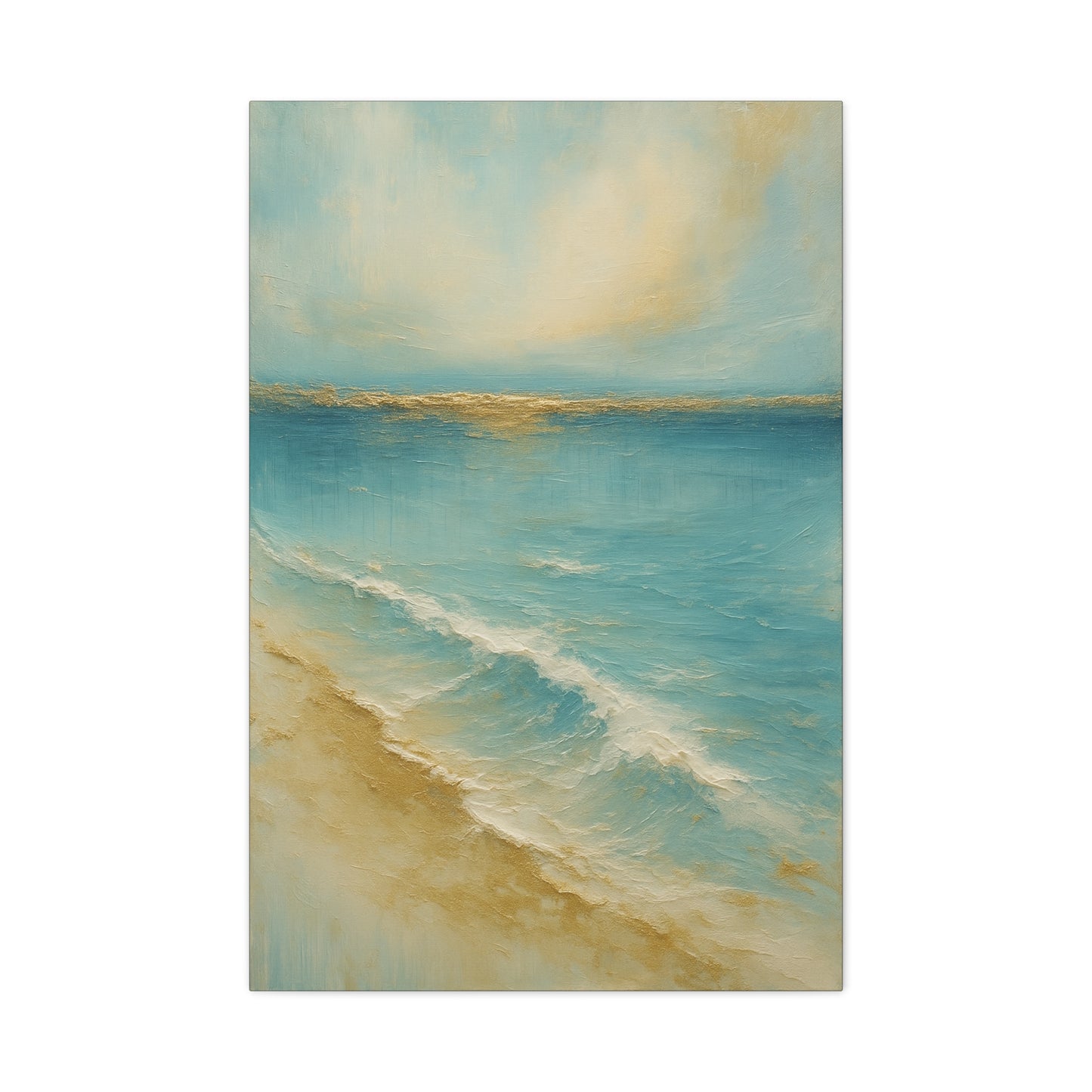 Golden Horizon-Gold Coast Collsection=Matte Canvas Wall Art — Ocean Beach Landscape, Stretched 1.25"