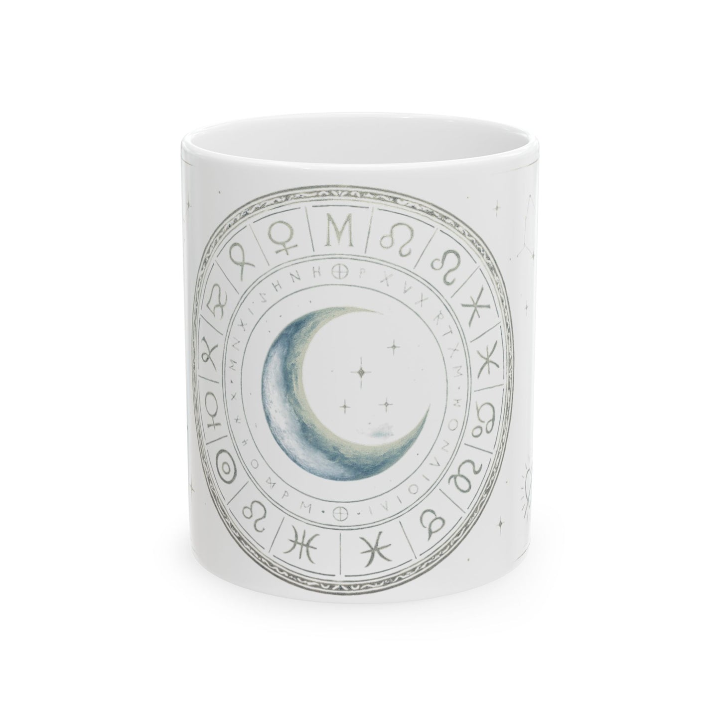 Stellar Nova White Mug — Celestial Astrology Ceramic Coffee Cup (11oz/15oz)