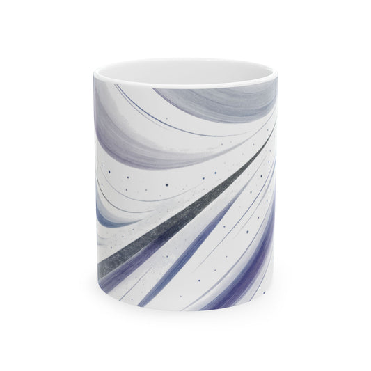 Blue Swirl-Soulful Collection- Ceramic Mug —Wave Pattern Coffee Cup (11oz, 15oz)
