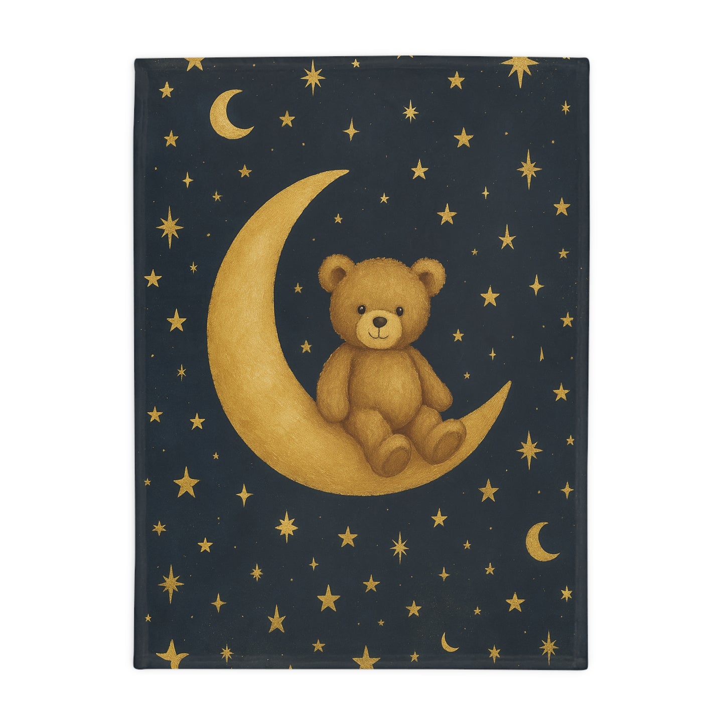 To the Moon Velveteen Plush Blanket — Celestial Dreams-Cozy Starry Night Baby Throw