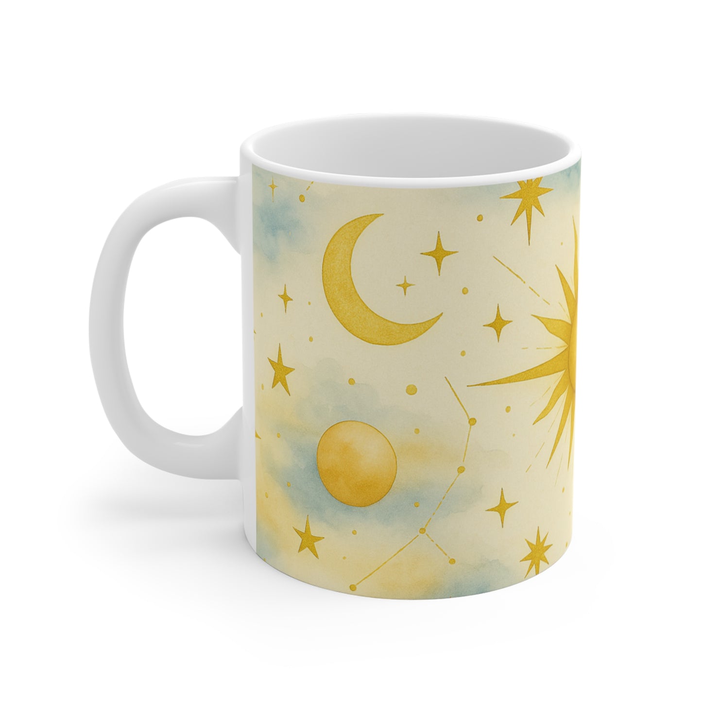Celestial Sun and Moon-Celestial Dreams Collection- Mug 11oz - Starry Universe Design