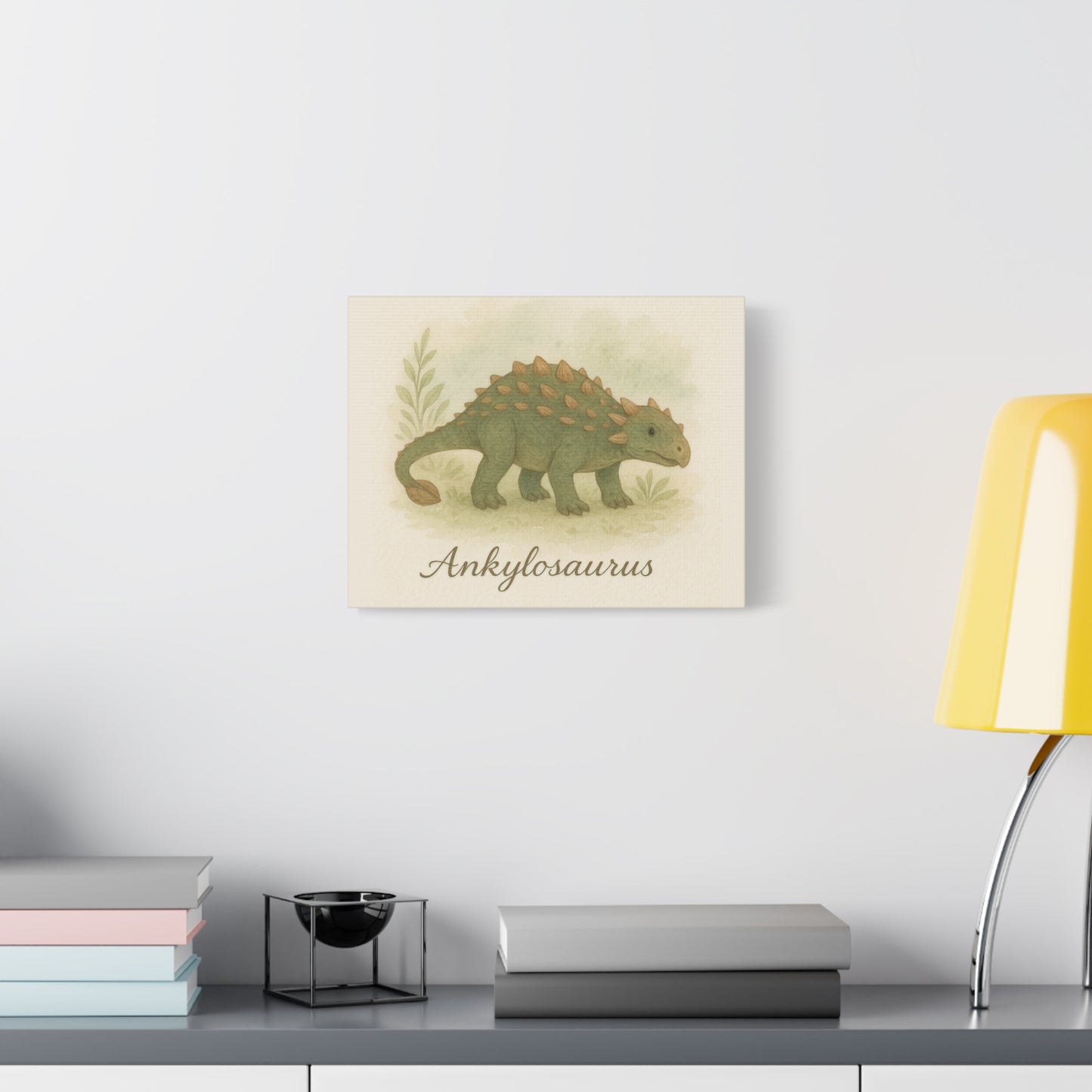 Ankylosaurus Canvas Wall Art – Nursery Dinosaur Print, Baby Room Decor