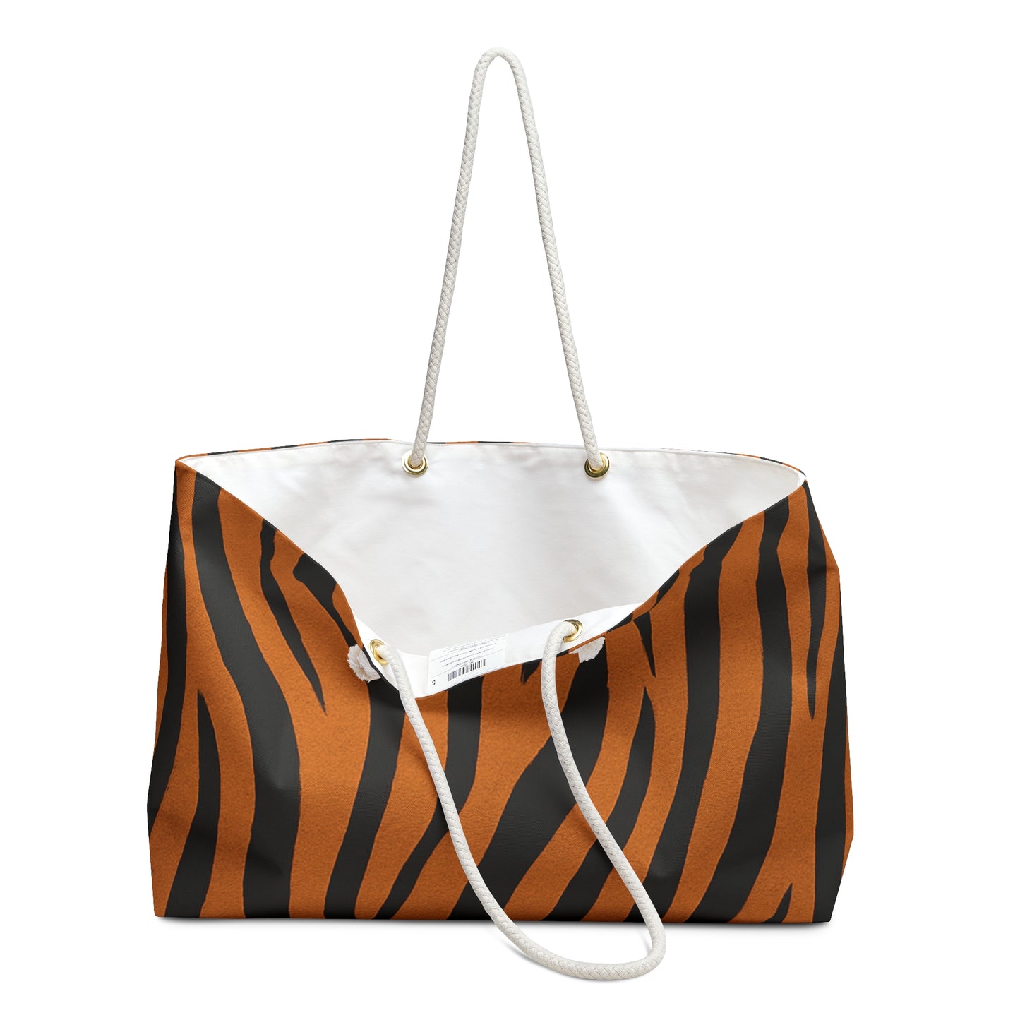 Tiger Stripe Weekender Bag — Bold Animal Print Travel Tote