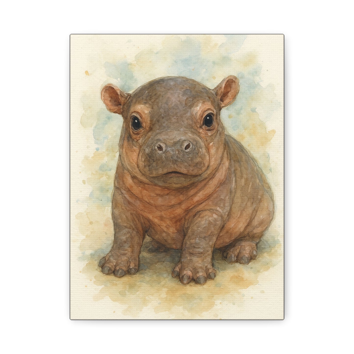 Baby Hippo-Canvas Wall Art - Savanah Collection