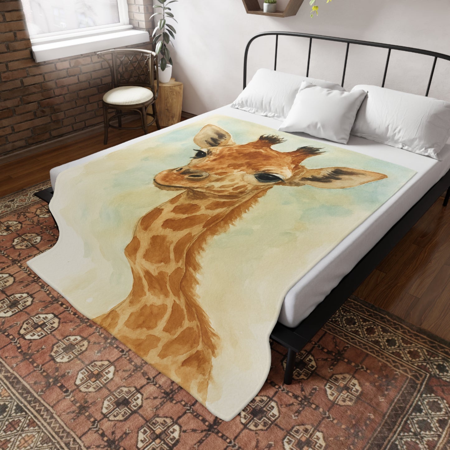 Baby Giraffe -Plush Blanket - Coordinates with Savanah Collection nursery items,