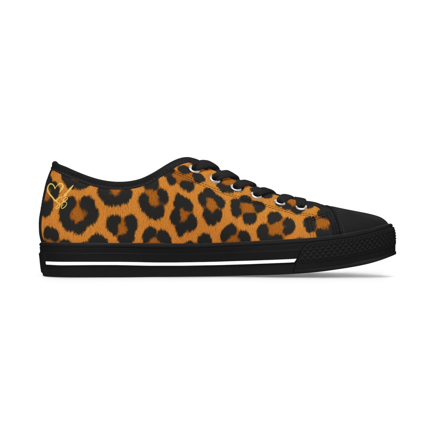 Leopard Print-Women's Low Top Sneakers — Animal Print Casual Canvas Shoes
