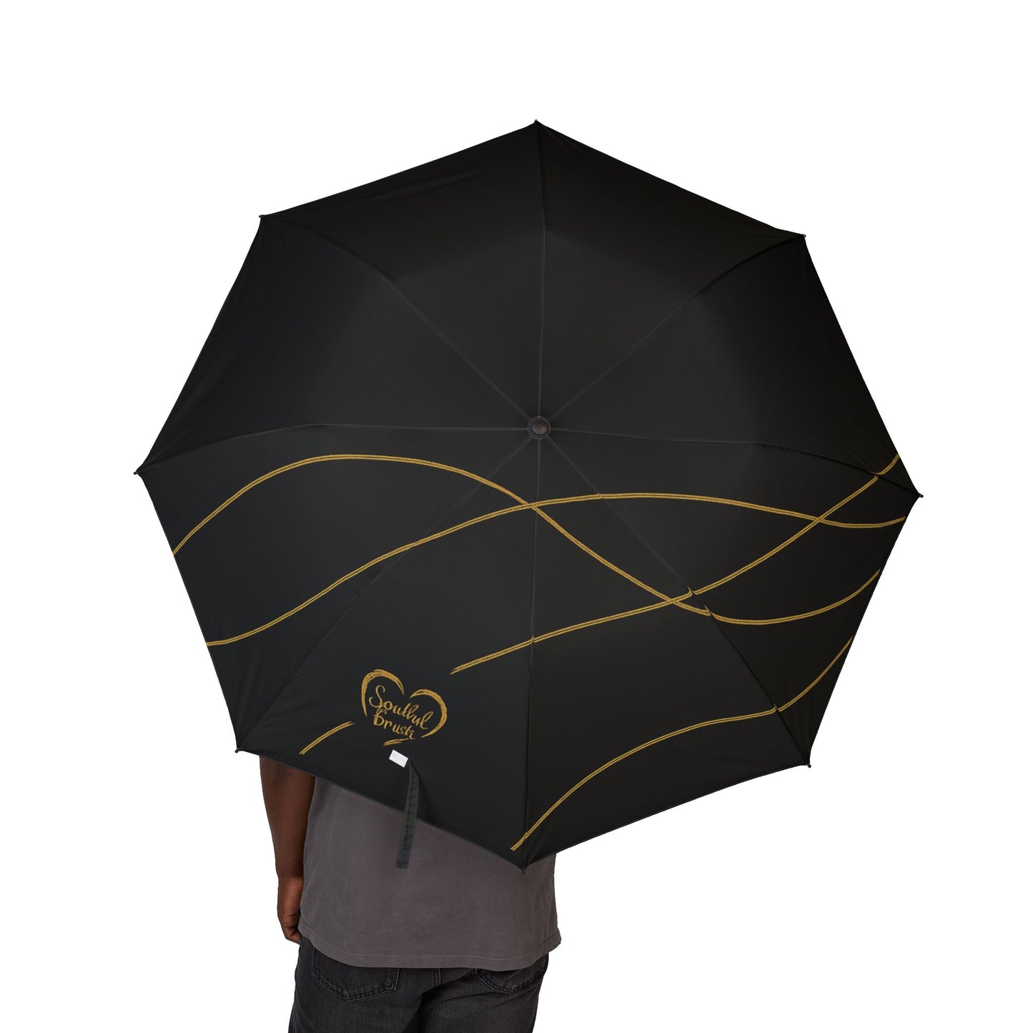 Lola- 2025 Artisain Collection-Foldable Umbrella — Semi-Automatic Black Umbrella