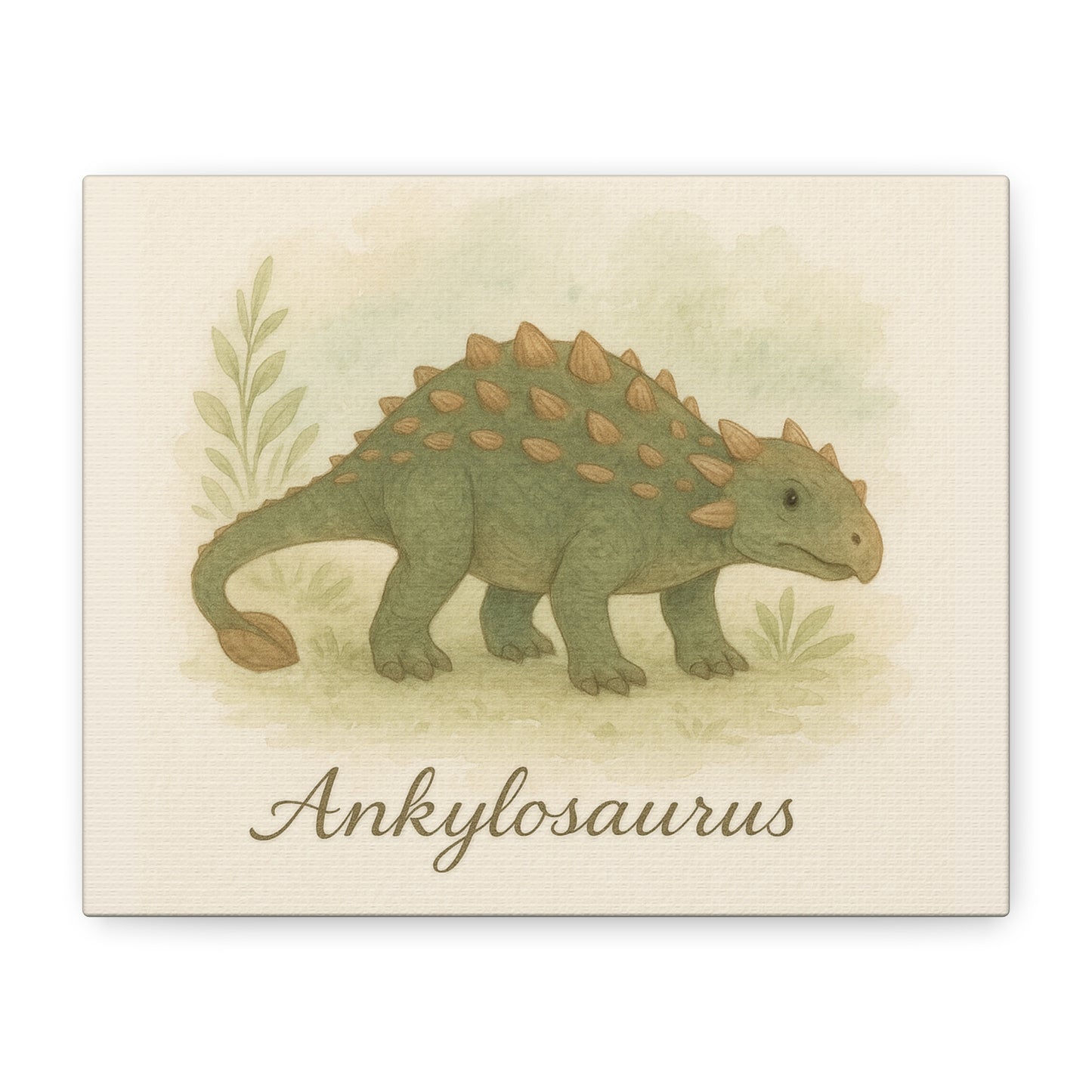 Ankylosaurus Canvas Wall Art – Nursery Dinosaur Print, Baby Room Decor