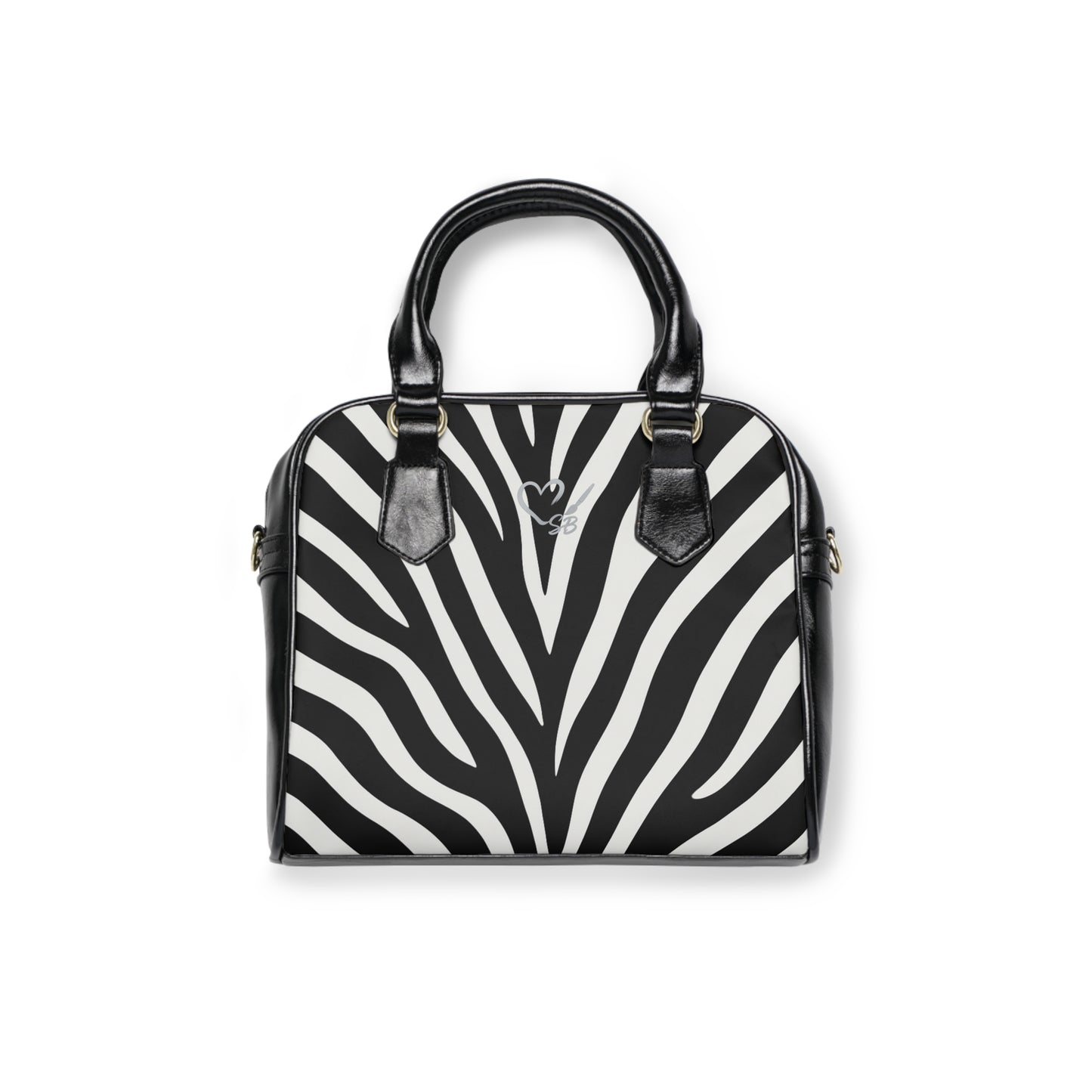 Zebra Print Shoulder Handbag — Black & White Chic Animal-Print Purse