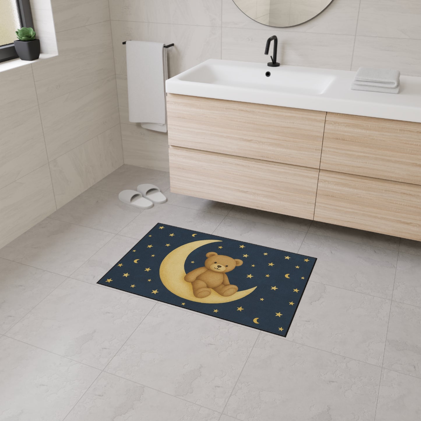 To the Moon – Starfield Heavy-Duty Floor Mat | Celestial Nursery & Play Rug
